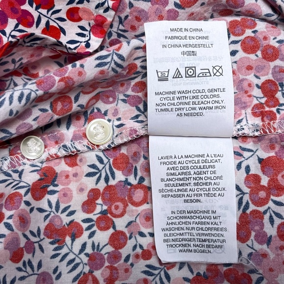 J Crew Liberty Art Fabrics Perfect Shirt in Wiltshire Berry Cotton Poplin Size 2 - Picture 8 of 9